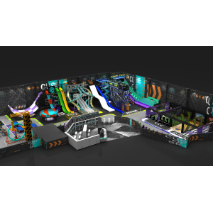 Family Entertainment Center Design for Large Indoor Adventure Park with Trampoline, Slides and Game Zones