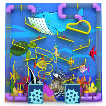 Ocean-Themed Airflow Ball Wall | Double Panel Pneumatic Wall Game for Indoor Playgrounds