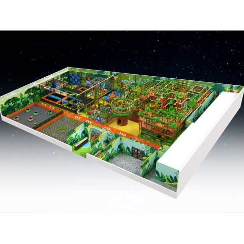 Libya Jungle Theme Indoor Playground Project with Trampoline Park and Soft Play Area