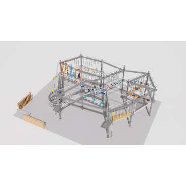 Space Zoom Multi-Level Indoor Rope Course Adventure System