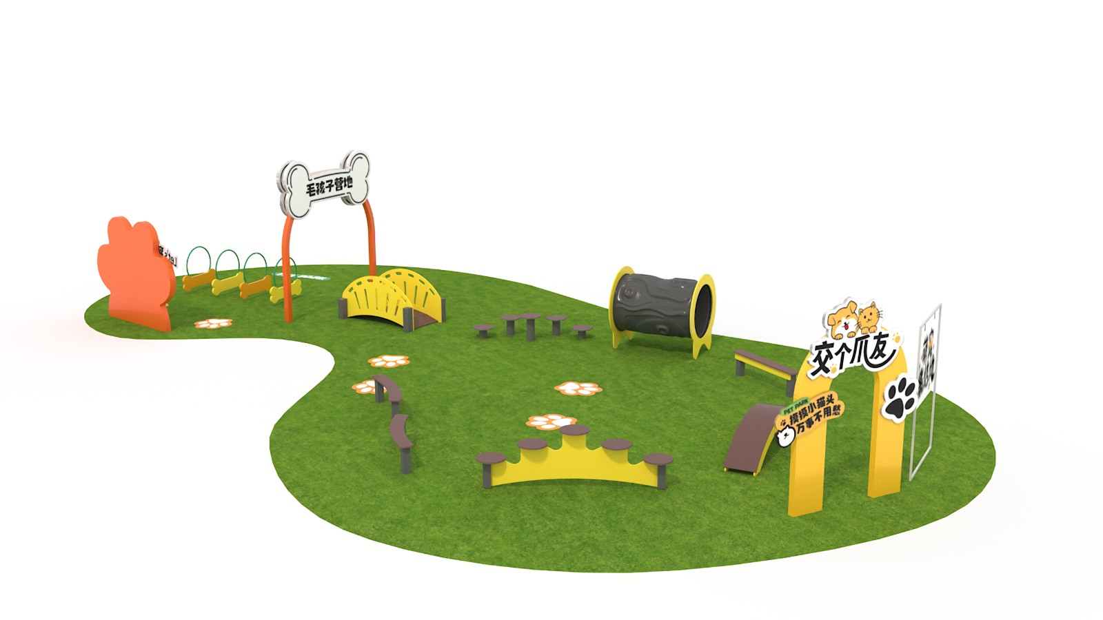 3d design of commercial pet park equipment layout 3d design of commercial pet park equipment layout
