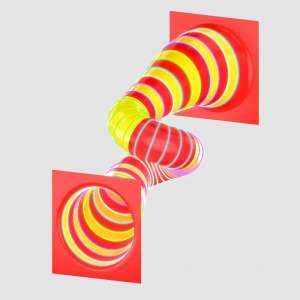 Fiberglass Double-Bend Tunnel Slide – Neon Spiral Design