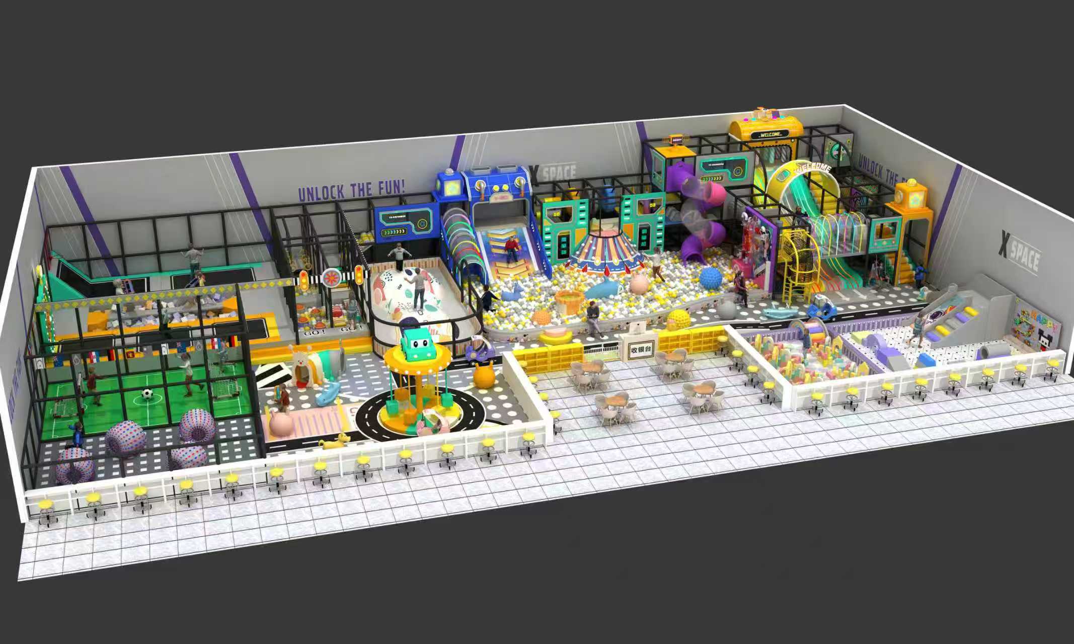 suburban indoor playground layout design